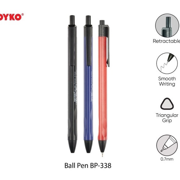 

༮ X 1876 Ballpen BP-338 Joyko (12pcs) ♠ ×