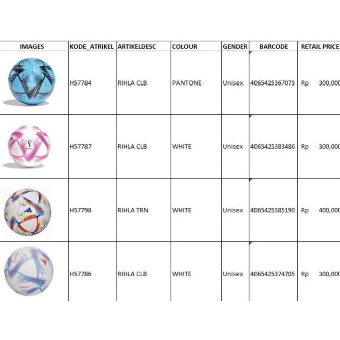 Bola Sepak Adidas size 5 Al Rihla club ball original H57786