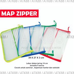 

NJGN8236 Ready Stok Map Plastik Resleting Jaring Zipper Bag File F4 Tas Dokumen