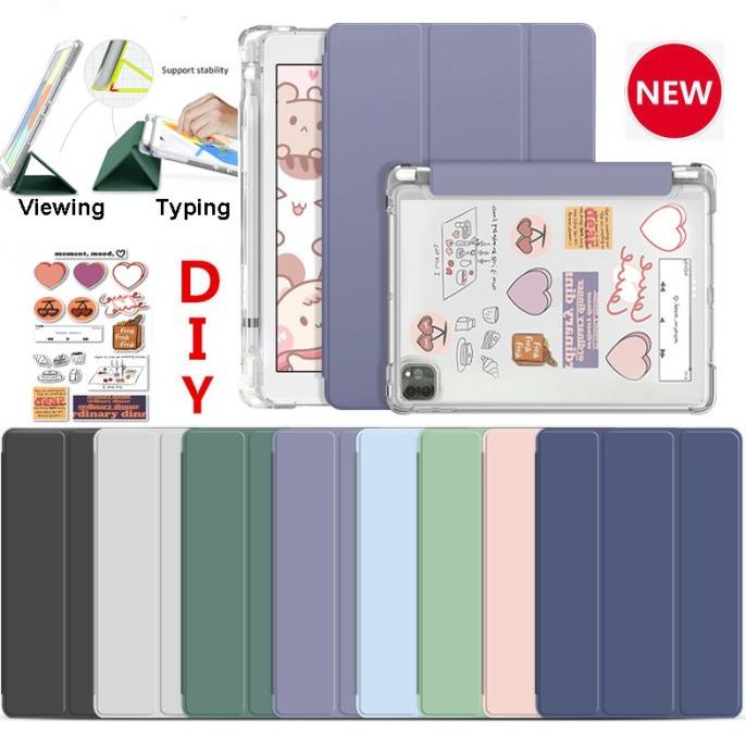 6,6 Diy Ipad Case With Pencil Holder Auto Wake Pen Slot Magnetic Flip Case