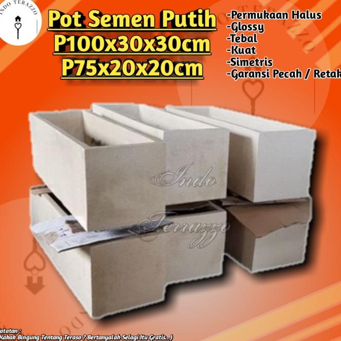 BARU  INDO TERAZZO POT PANJANG SEMEN PUTIH POT TANAMAN POT BUNGA
