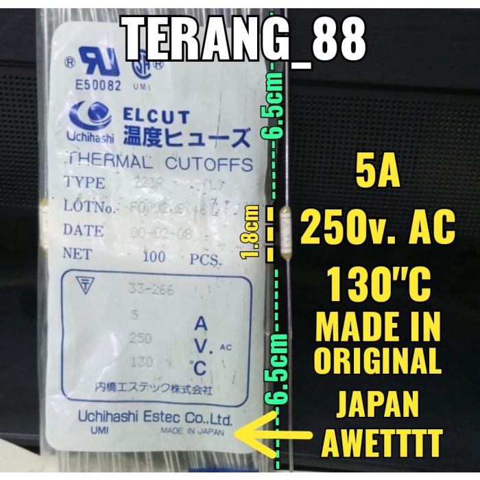 

Best Seller Aupo Thermal Fuse Tf 130C 250V 5A A4-5A-F Termofuse Elemen Pemanas Ter