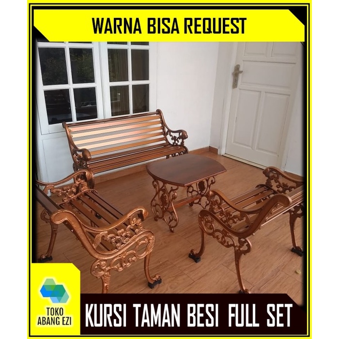 Best Seller Kursi Taman Full Set Besi Cor Hollow Galvanis