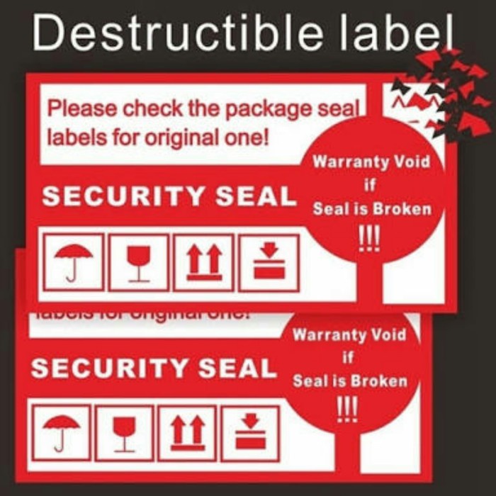 

Best Seller Brittle Securty Sticker Label Seal