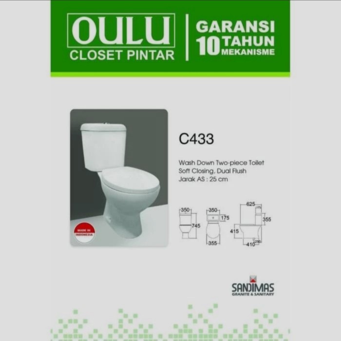 Terlaris Sale Closet Duduk Oulu /Kloset Duduk Oulu C633