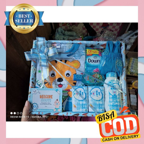 Gift Bayi Handuk Mandi Selimut Keren Hampers Newborn 0 Sampai 6 Bulan Baju Kado Lahiran Bayi Cowok C