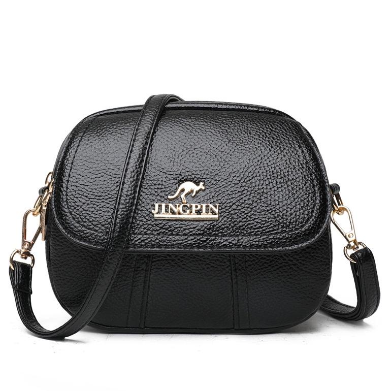 Arjun- TAS SELEMPANG WANITA 3 RESLETING JINGPIN KULIT HITAM PREMIUM AZADA TA520B5 KOREA SLING BAG KE