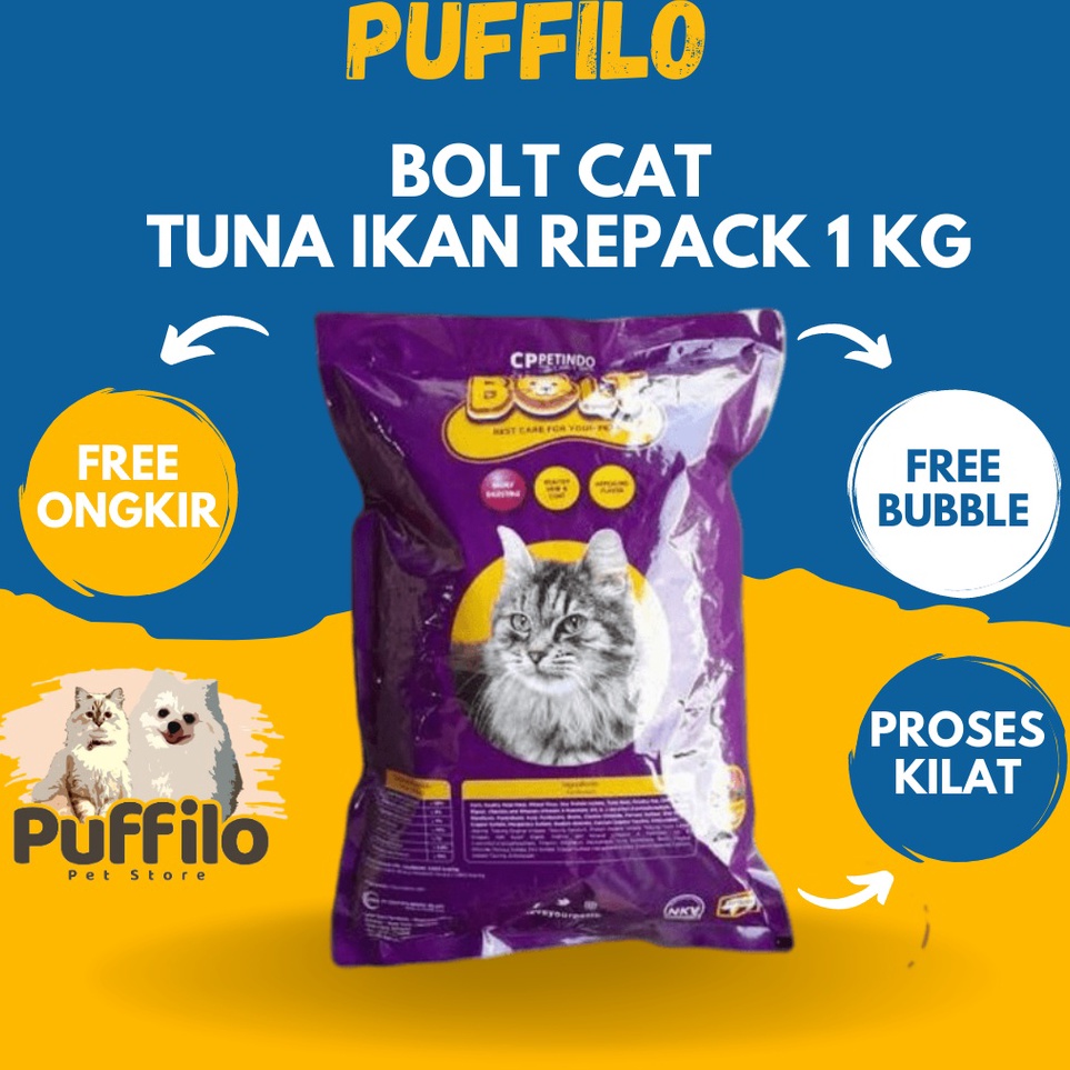 Ready stock MAKANAN KUCING BOLT CAT TUNA IKAN DONAT DRY CAT FOOD 1KG ➹→❆❂