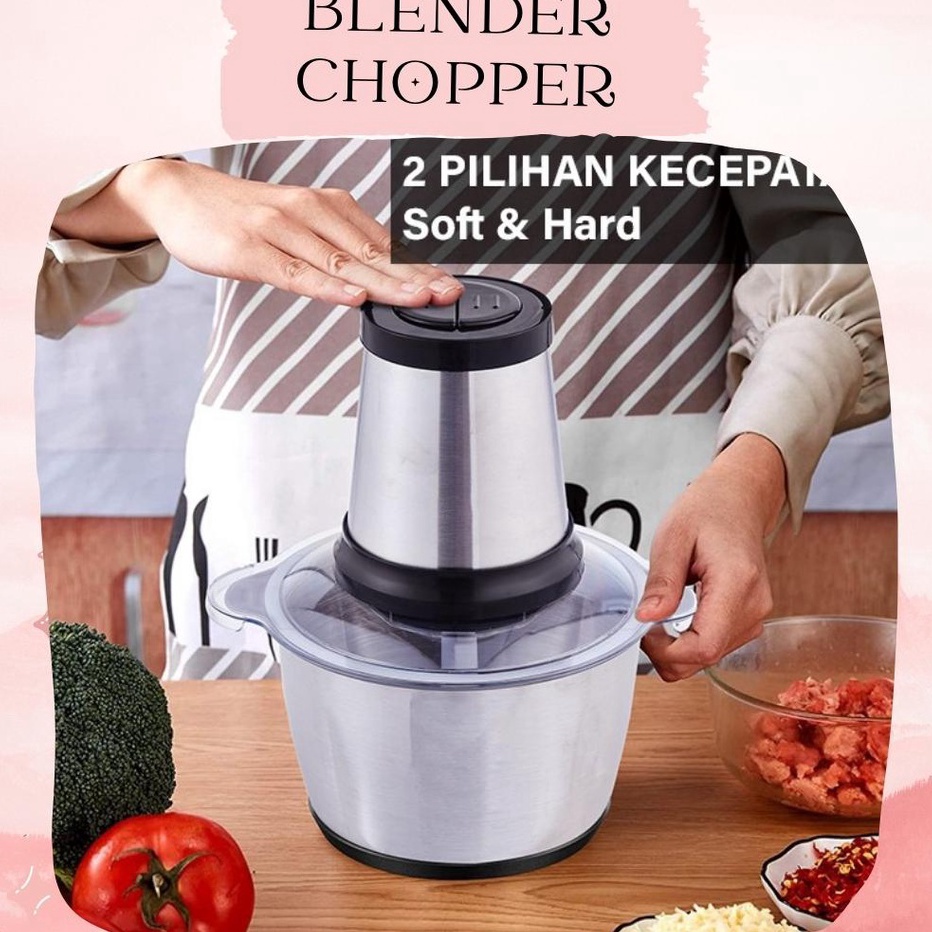 Baru COD Blender Penggiling Daging Serbaguna Mitochiba Chopper Electrik 250W Stainless Steel Hand Bl