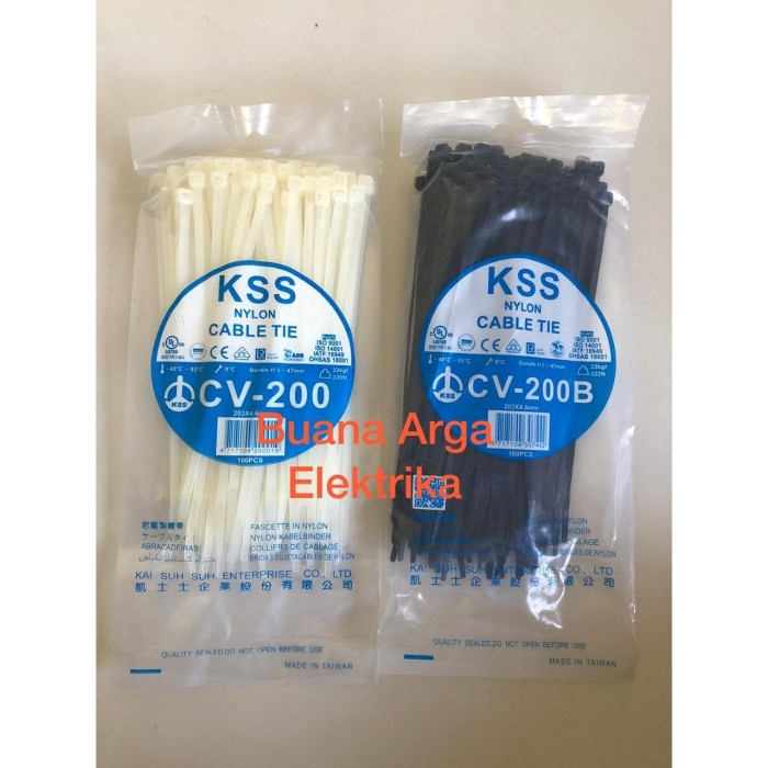 

Terlaris Kabel Ties Cv-200 X 4.6 Kss Warna Putih/Hitam @100Pcs
