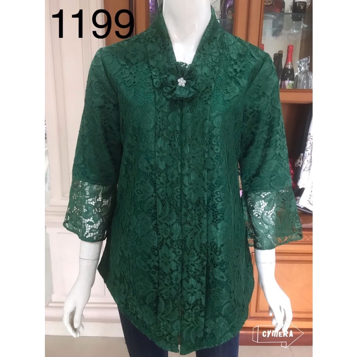 Terlaris Kebaya Alexuez Full Brukat Premium Hijau Botol /Kebaya Encim Brukat