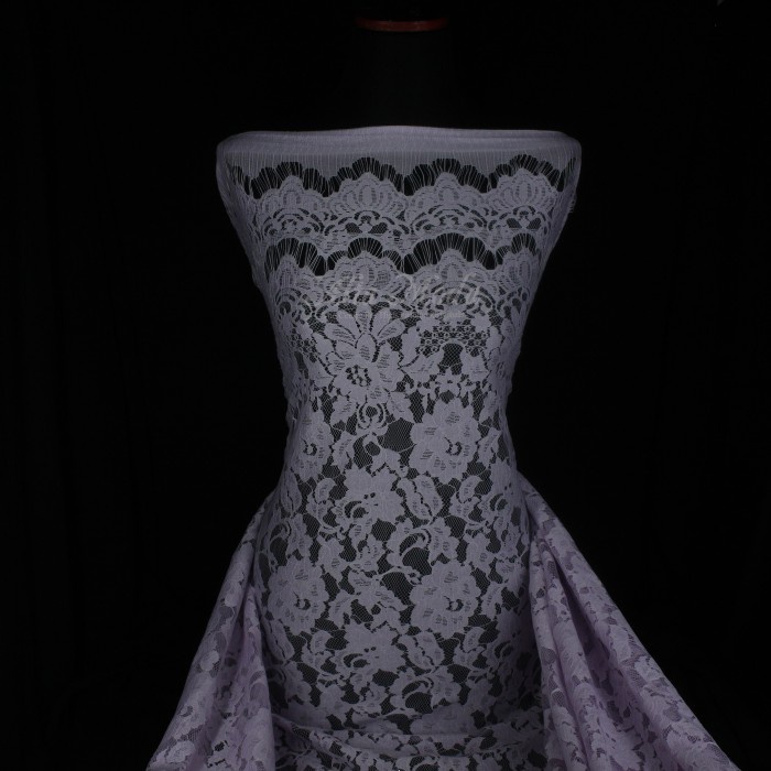 Terlaris Brokat Panel Semi Perancis Motif Mawar Crisan (Lavender) (Alta Moda)*