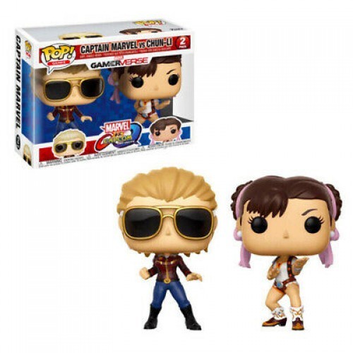 FLASH SALE FUNKO POP MARVEL VS. CAPCOM CAPTAIN MARVEL VS. CHUN-LI 2 PACK TERLARIS