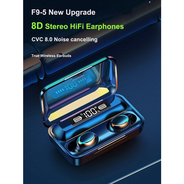 earphone JBL TWS-F9 Bluetooth 5.0 HiFi 8D Digital LED Display G4O4 earphones wireless KOREA KARAKTER