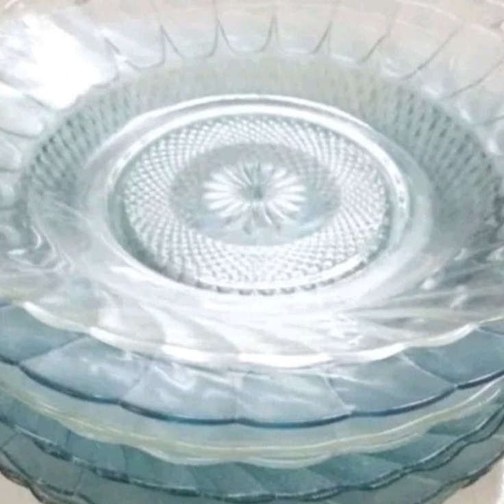 Terbaru Piring Makan Kaca Bening Beling tebal 12 Pcs Uk 23cm - Selusin - Peralatan Dapur Masak Cafe 