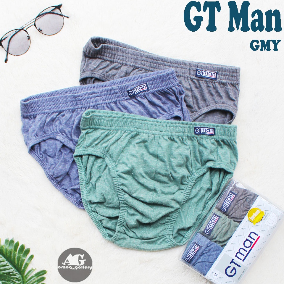 LANGSUNG KIRIM. [ 3pc ] GMY Celana Dalam GT Man | CD Pria Dewasa Karet Kerut / Sempak Pria / Celana 