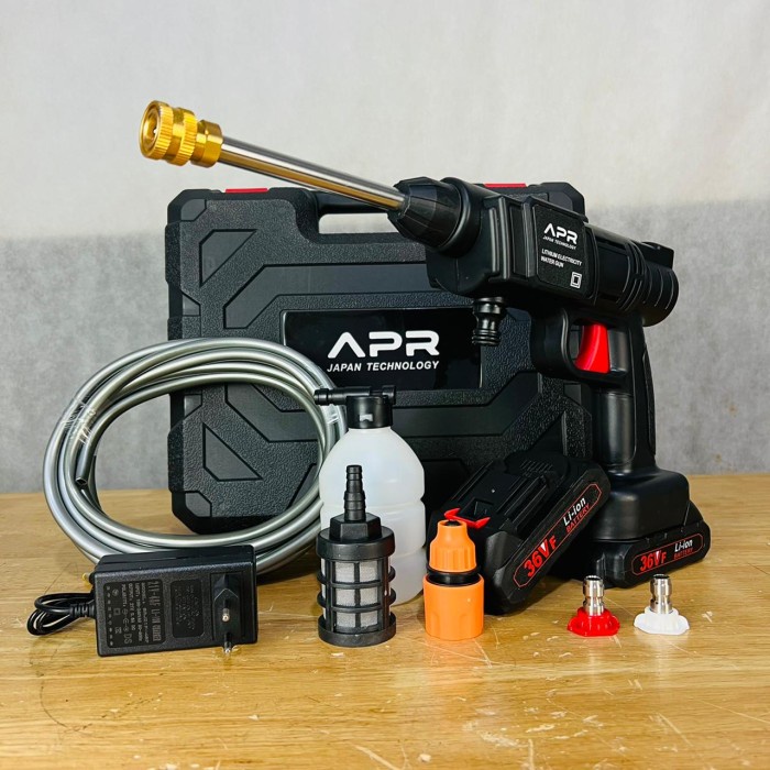 Mesin cuci motor mobil APR JAPAN A10 jet cleaner cordless 36v 2Baterai