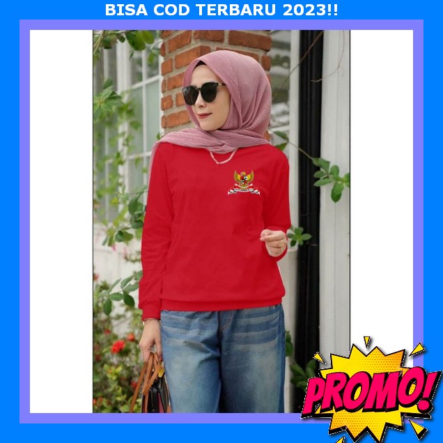 Kaos Merah Putih 17Agustus Panjang Pendek Pria Wanita Dewasa Import Pakaian Hut Ri Lengan Jumbo Tshi