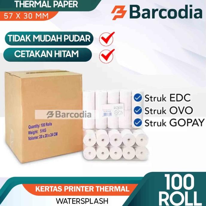 

Kertas Print Thermal 1 Dus Isi 100 Roll Struk Kasir Mobile Printer Edc Original