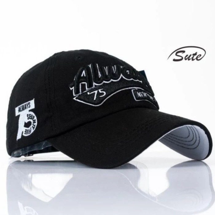 topi TOPI PRIA DISTRO ALWAYS JEANS BASEBALL CAP IMPORT QUALITY TQX - Hitam(Y3K1) topi pria baseball 