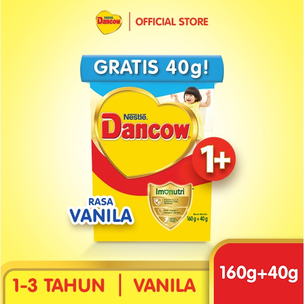 Nestle Dancow 1+ dengan Nutritods Susu Pertumbuhan Rasa Vanila 1-3 Tahun Box 160 gr Image 2