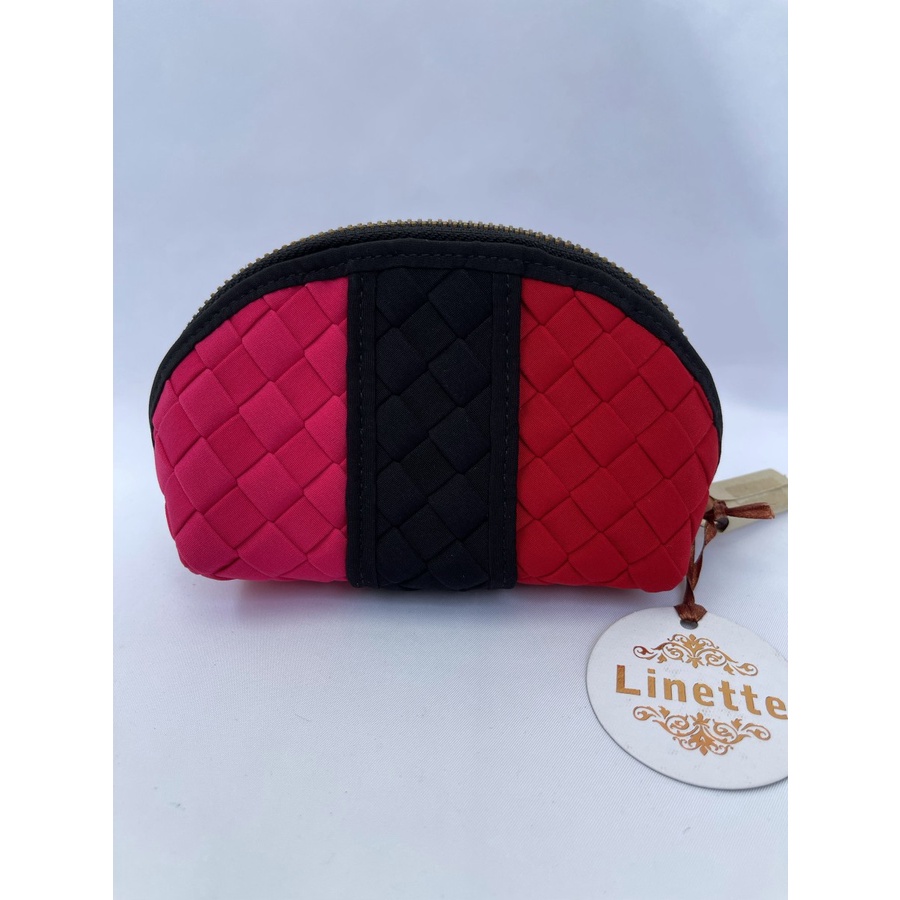 LINETTE Cosmetic Pouch - 8 colors available - Red/Black
