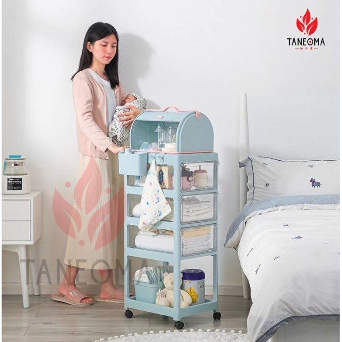 Best Seller Terlaris Rak Trolley Dorong. Rak Aesthetic. Rak Penyimpanan Bayi. Rak