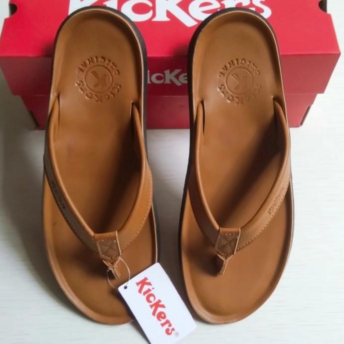 sandal kickers pria - sandal jepit kickers kulit - sandal pria kickers