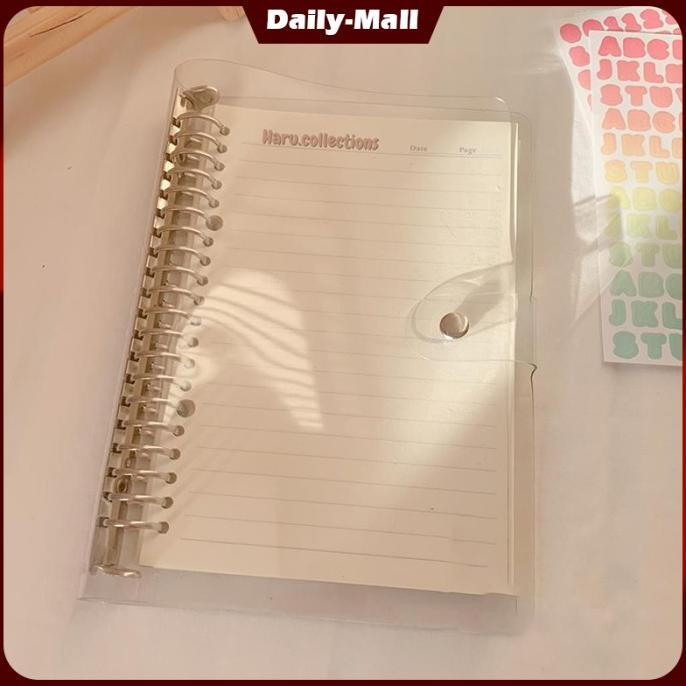 6,6 Cover Binder A5 20 Ring Pvc Clear Cover Binder A5 Aesthetic