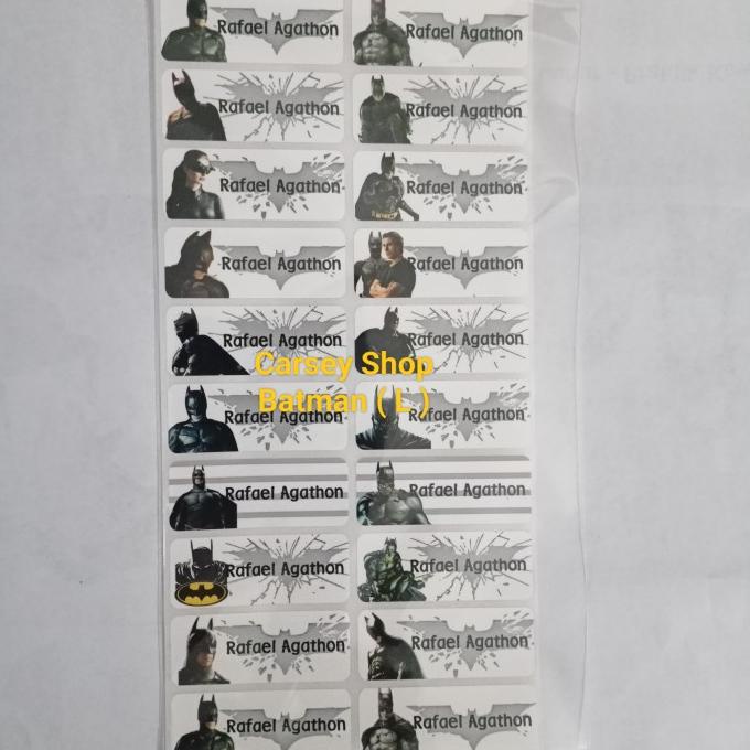 

New Sticker Label Nama Anak Karakter Waterproof