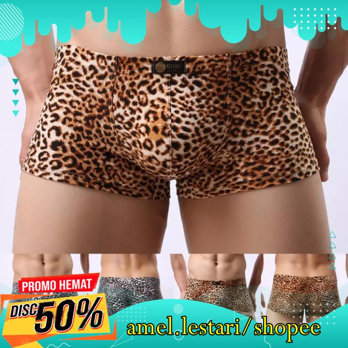 UNDERWEAR MEN BOXER LEOPARD / CELANA DALAM PRIA MOTIF MACAN PRODUK BAHAN BERKUALITAS TINGGI 