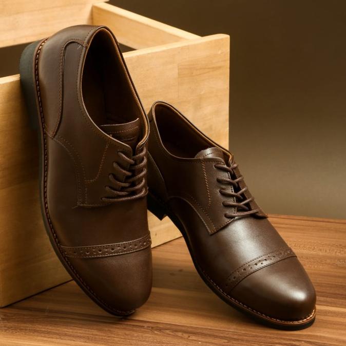 Sepatu pantofel pria Boston Footwear Kulit asli model Hadley