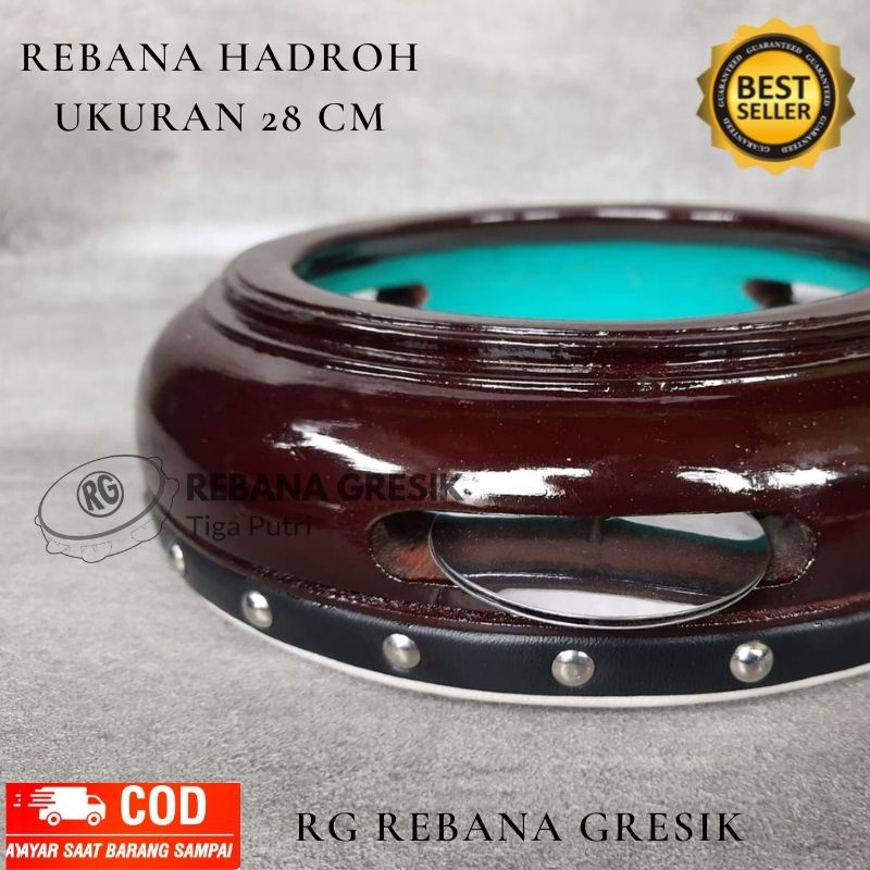 Rebana Hadroh Banjari Reabana Kayu Mangga Kencer Stenlis Hadroh Mumer Hadroh 28 Cm