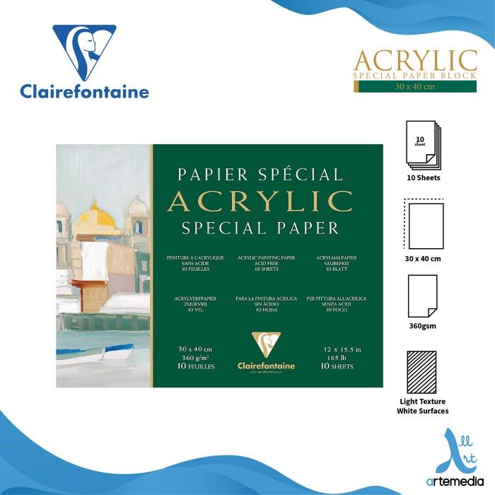 

Kertas Gambar Clairefontaine Acrylic Paper Pad 30x40cm Paper Block Best Seller