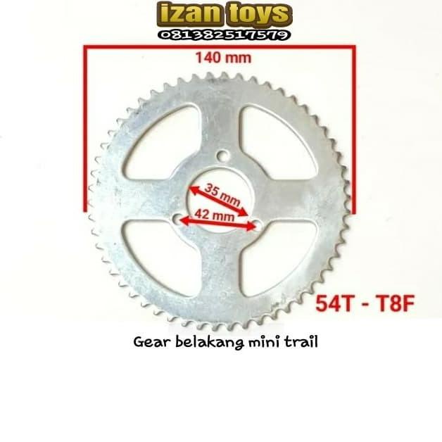 Gear Belakang Mt8F 54T Mini Trail-Gear Belakang Mini Atv Original