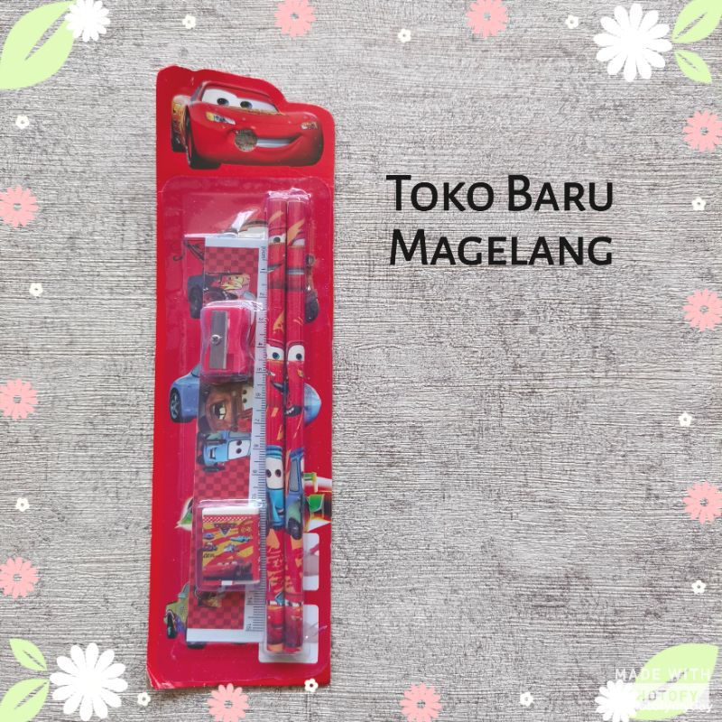 

Stationery Set / Set Alat Tulis Karakter 5in1 - CARS