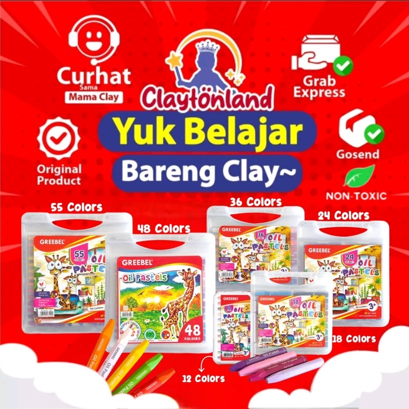 

GREEBEL CRAYON KRAYON KIDS OIL PASTEL / CRAYON 12 18 24 36 48 55 WARNA