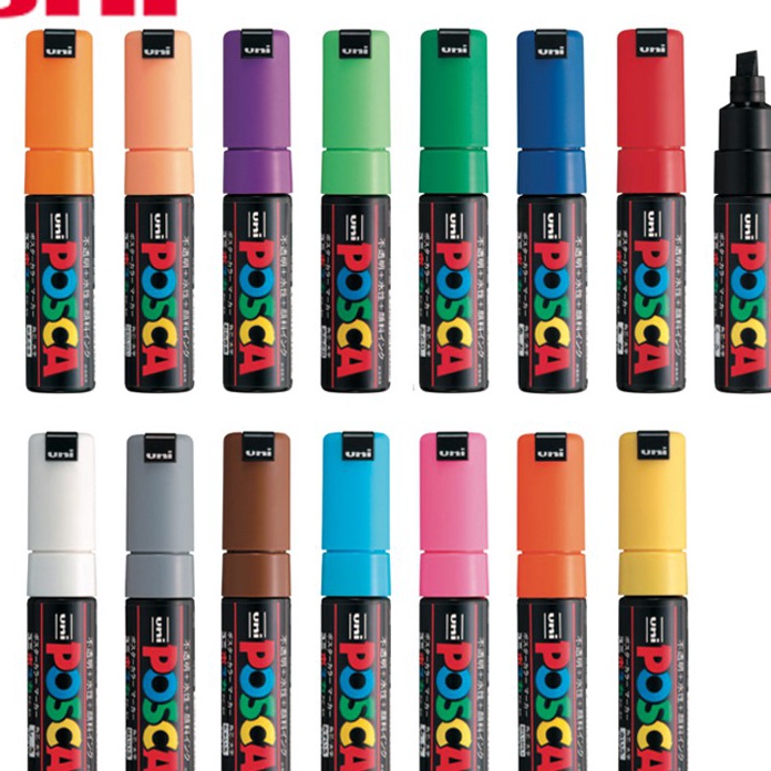

HOT Product Uni POSCA Paint Marker PC-8K Broad Chissel Tip 8.0mm Part 2 !!