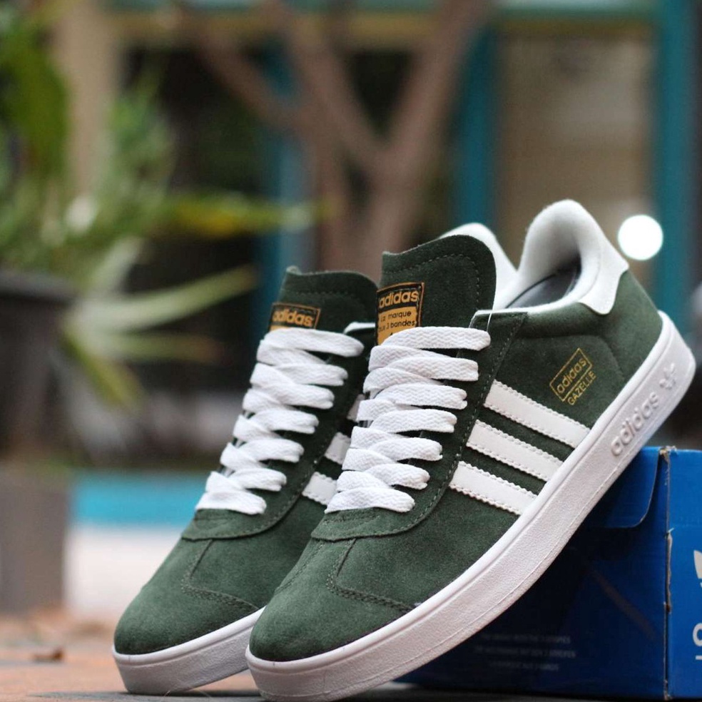 Menarik.. 𝙃𝙚𝙢𝙖𝙩 7̶1̶%̶  Adidas Gazelle OG Vintage Green Army Sepatu Sneakers Olahraga Lari Pria Wani