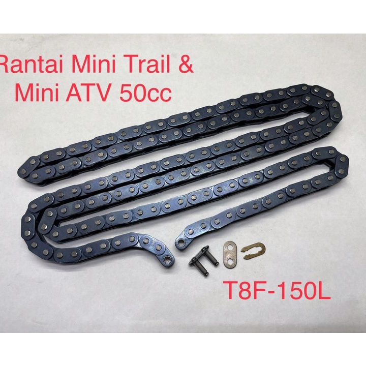 TERLARIS Rantai Heavy Duty T8F - 150L BLACK + Sambungan Mini Trail 50cc & Mini ATV 50cc