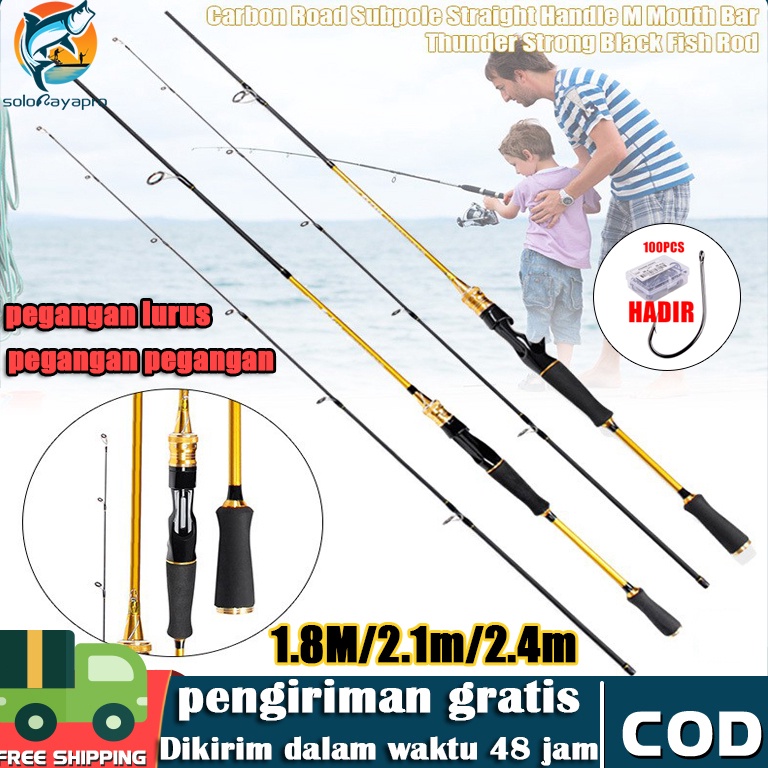Big Sale.. Joran Pancing Casting Set Berputar pancing kuat anti kriting 50 kg /Serat Karbon Tongkat 