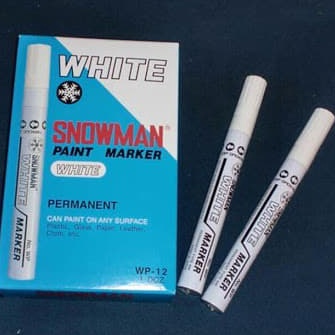 

༆ C 26410 Spidol snowman permanent white marker putih WP-12 ✔✔SALE✔✔ 〆