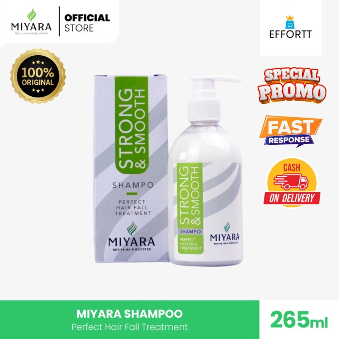 Terlaris Paket Shampoo Miyara Strong Smooth Dan Miyara Hair Tonic