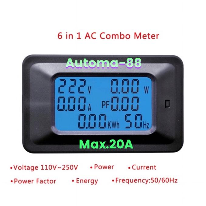 Panel Mount Ac Digital Kwh Watt Ammeter Volt Cosphi Power Factor Meter