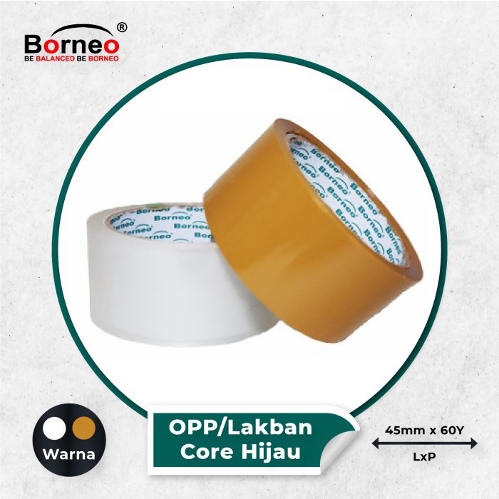 

6 ROLL - Borneo OPP Lakban Bening / Coklat 45 mm x 60 Yard