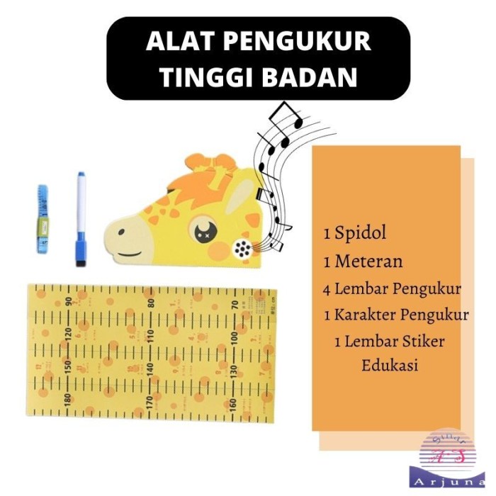 

Alat Ukur Tinggi Badan Anak Lucu + Sticker