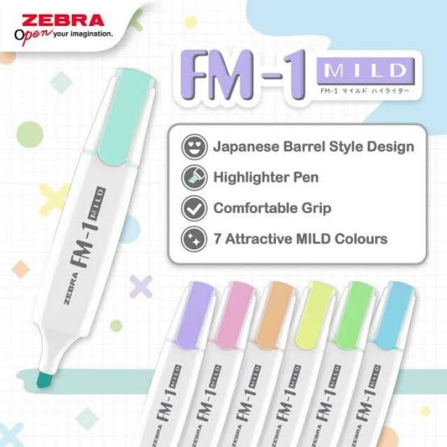 

ZEBRA FM 1 MILD PASTEL HIGHLIGHTER PEN PENANDA PEWARNA