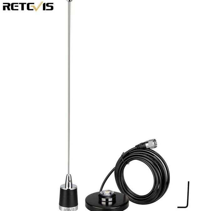 Retevis Antena Mobil MR200 NMO, Antena Dua Band VHF UHF 144/430MHz Den