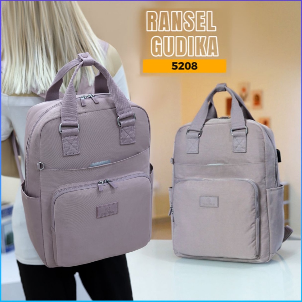 SALE TERBATAS. GUDIKA 5208 - Tas Ransel Laptop Wanita Kekinian Import Original Terbaru Bahan Nilon W
