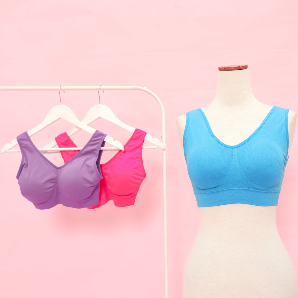 Termurah Genie Bra Wanita Tanpa Kawat (isi 3 Pcs) | BH Sport, Push up, Busa, Tanpa tali, Jumbo, Sexy